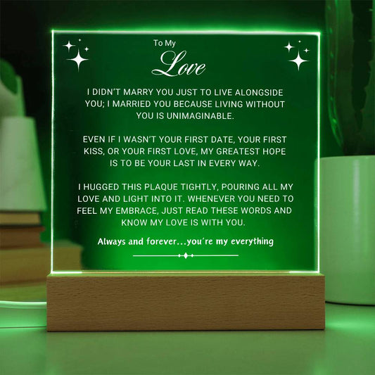 Eternal Love| Multicolor LED Acrylic Plaque for Your Beloved