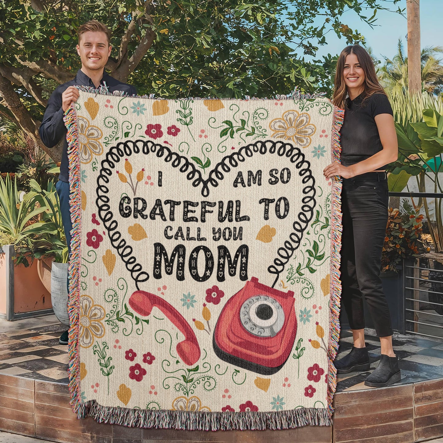Grateful To Call You Mom – Heirloom Woven Blanket