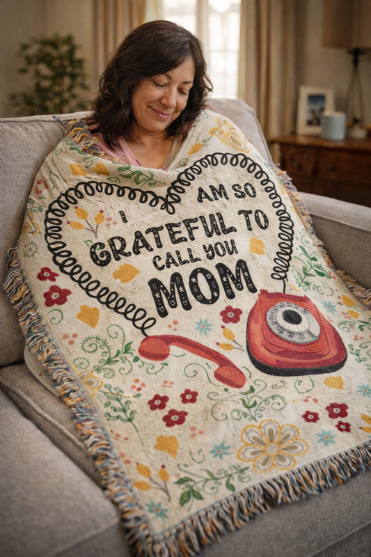 Grateful To Call You Mom – Heirloom Woven Blanket