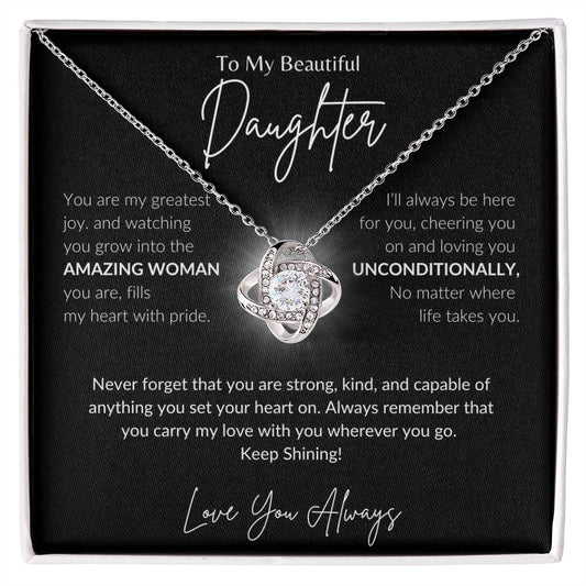 To My  Beautiful Daughter| Love Knot Necklace