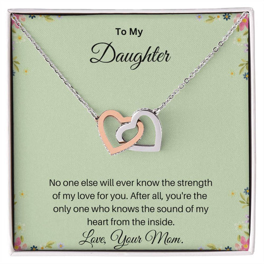 To My Daughter | I Love You - Interlocking Hearts necklace