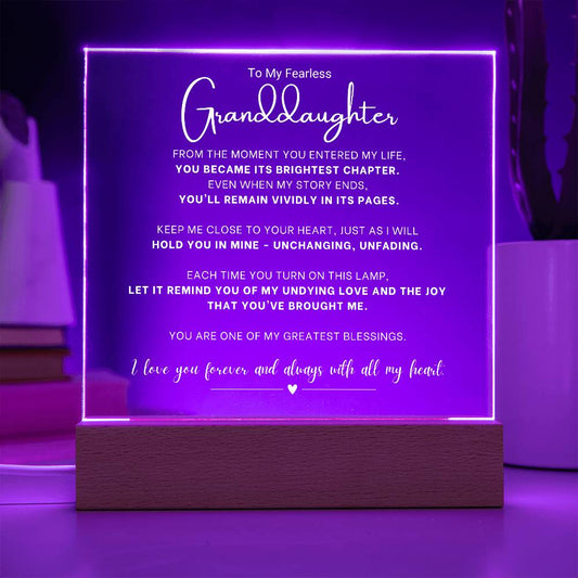 To My Fearless Granddaughter| LED Acrylic Plaque