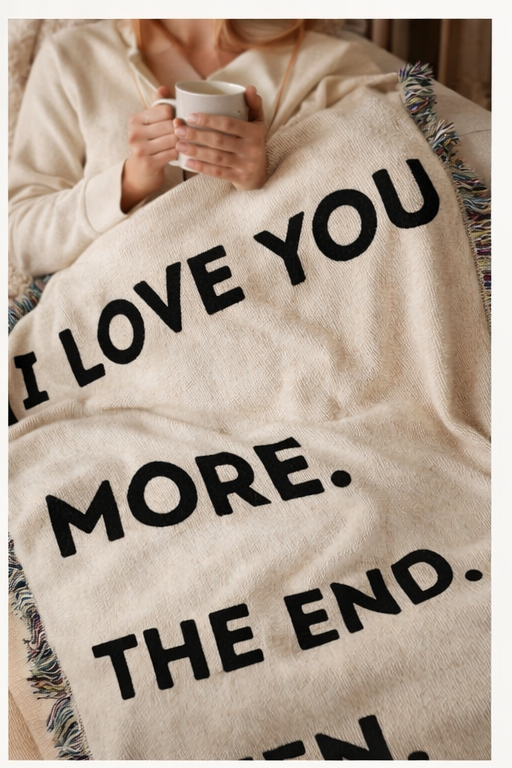 I LOVE YOU – Heirloom Cotton Woven Blanket